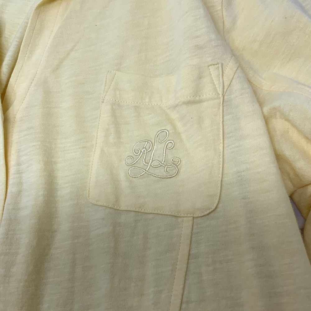 Lauren Essentials Knits Sleep Shirt Dress Women's Xl Yellow Preppy Ralph Lauren - Picture 5 of 10